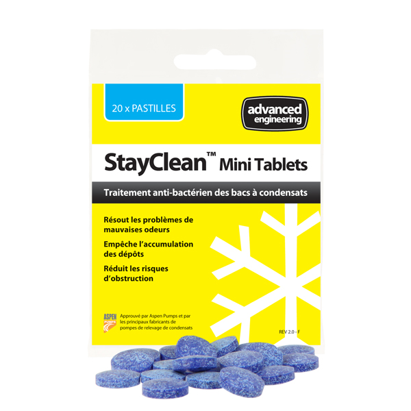 Entretien des bacs à condensats StayClean Mini Tablets